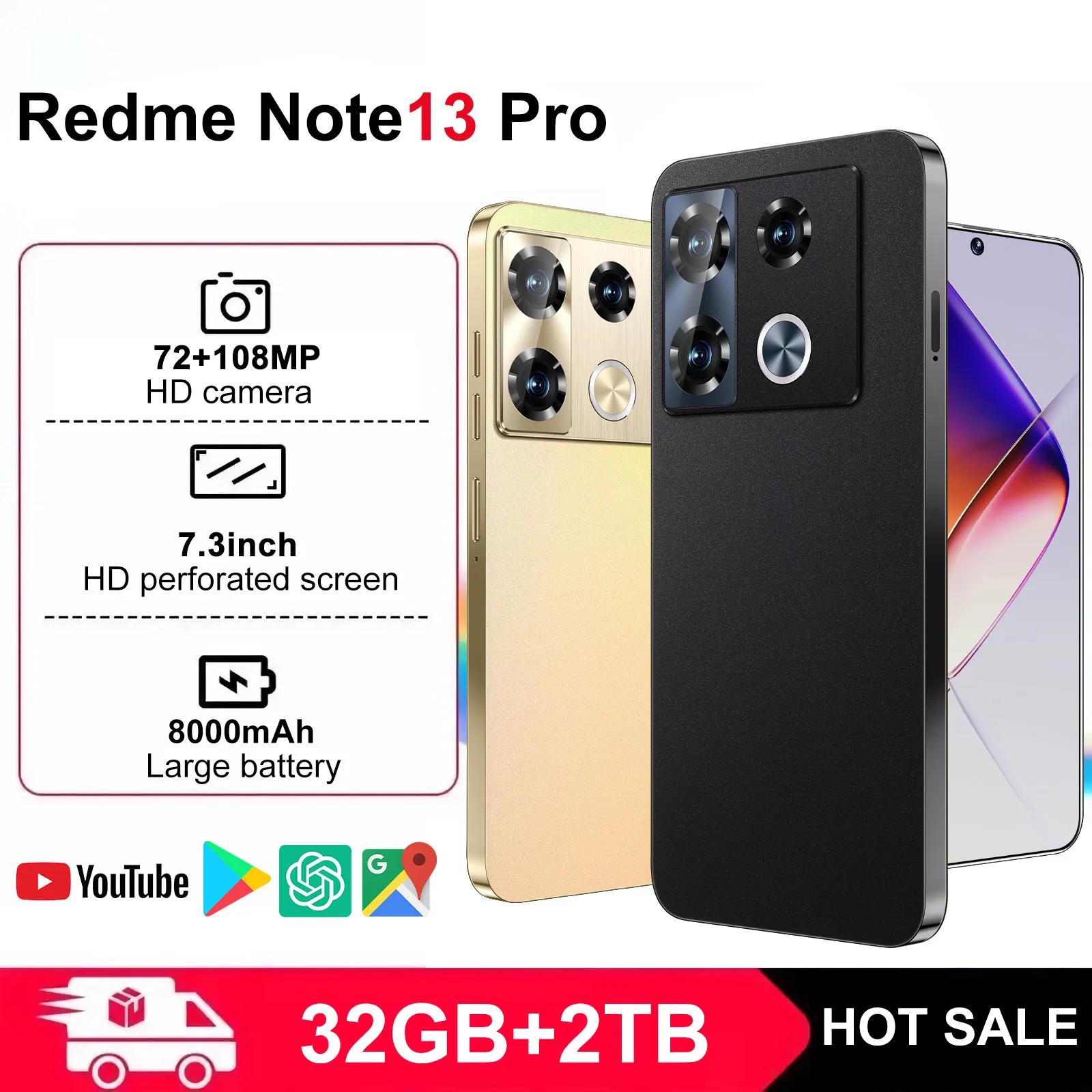 Original Mobile Phones Deals Redme Note 13 Pro Smartphone 7.3 inch Full Screen 4G 5G Cell Phone 8000mAh Brand New Phones Global