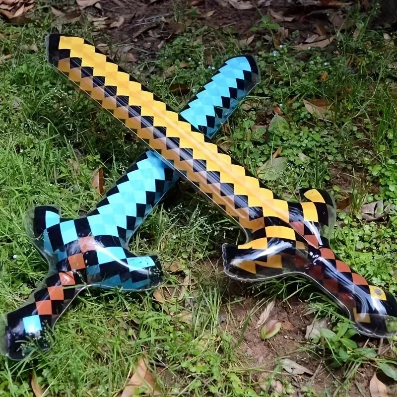 Pixel Style Toys Gemstone Sword Gold Sword Children's Toys Fantasy Figurines Games Inflatable Supplies Swords Christmas Gifts view 3
