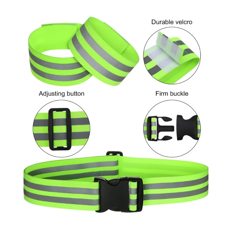 SINMARK Reflective Band Strap Safety Reflective Glow Belt PT Belt High Visibility Reflective Waist Belt for Arm Wrist Leg