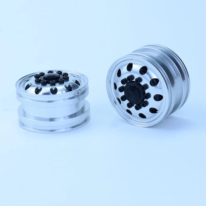 2pcs Metal Front/ Rear Wheel Hubs Drive/Bearing Rim for 1/14 Tamiya RC Dump Truck Tipper Trailer SCANIA 770S VOLVO BENZ MAN Car