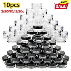 10pcs 2g/3g/5g/10g/15g/20g Empty Plastic Clear Cosmetic Jars Makeup Container Lotion Bottle Vials Face Cream Sample Pots Gel Box