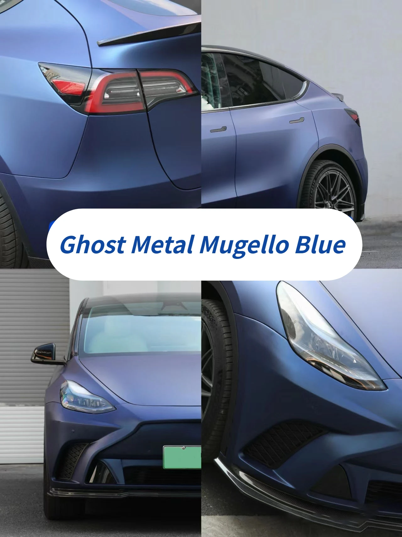 Ghost Metal Mugello Blue Chameleon Vinyl Packaging Spark Diamond Color change DIY Car Vinyl Film, 1.52*18m/roll