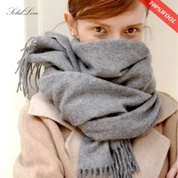 Solidlove Wool Winter Scarf Women Scarves Adult Scarves for Ladies 100% Wool Scarf Women Fashion Cashmere Poncho Wrap - Image 2