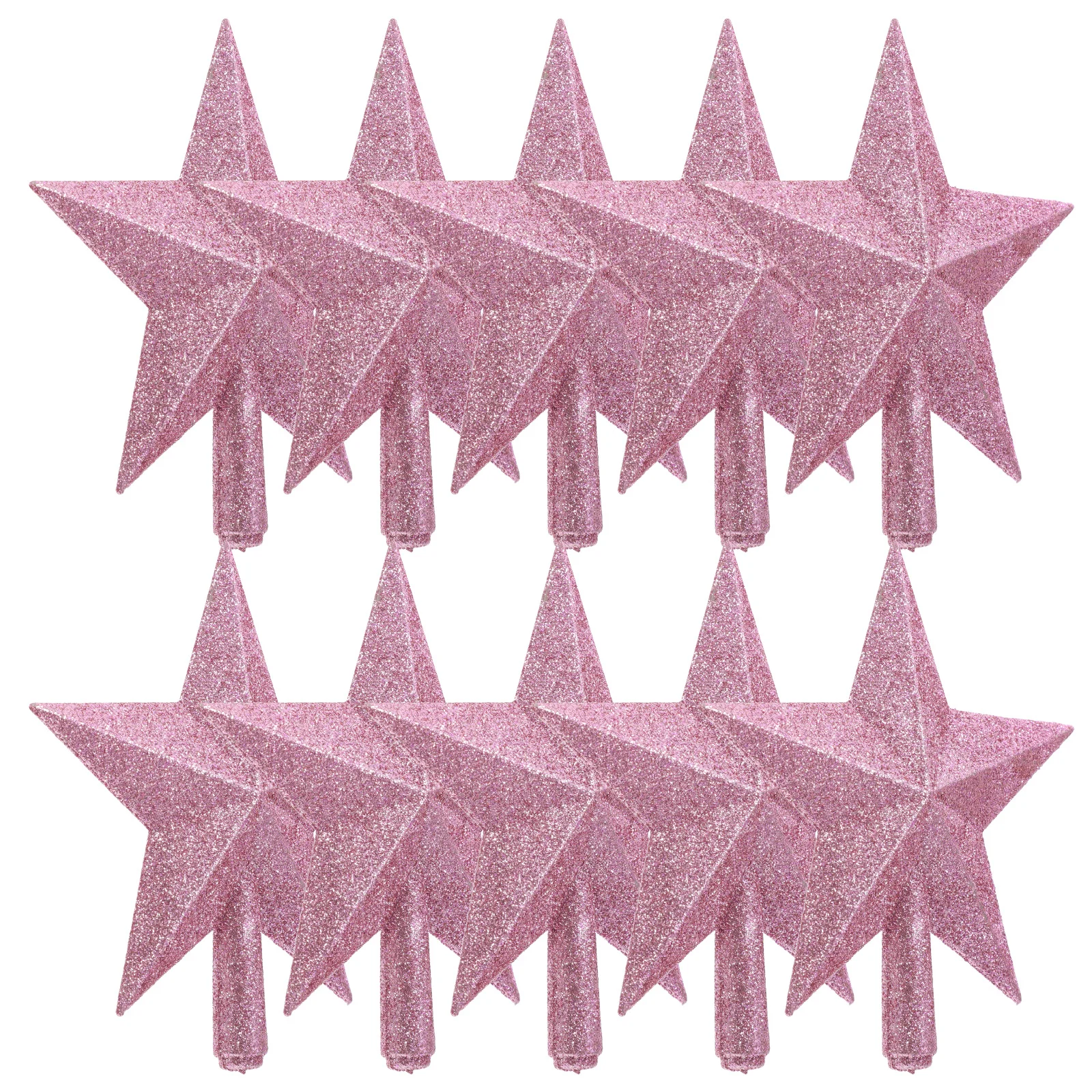 

10Pcs Christmas Tree Star Topper PVC Sparkling Tree Top Holiday Decor for Festival Christmas Star Decor