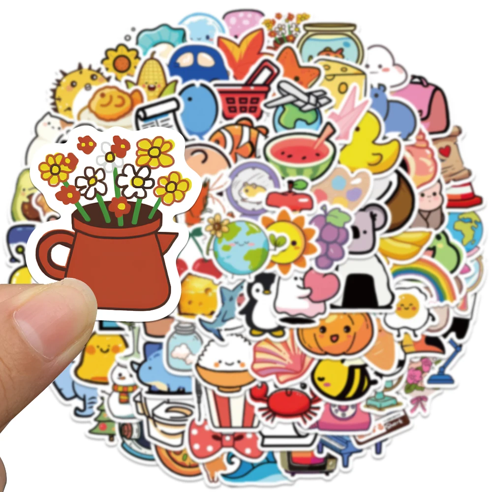 100pcs Kawaii Mini Cute Cartoon Aesthetic Stickers DIY Decoration For Fridge Scrapbook Planner Phone Suitcase Car Toy Sticker