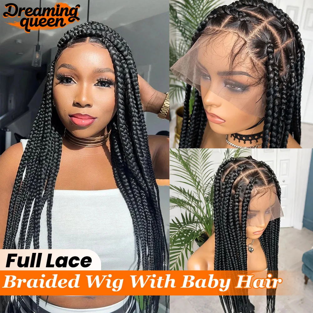 

180% Плотность Полный кружевной Jumbo Плетеный парик без узлов Dreaming Queen Прямой парик из синтетических волос без узлов с завязкой Invisi