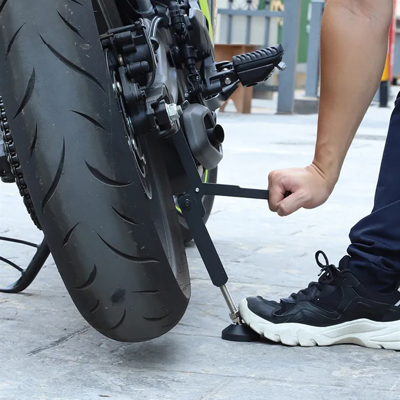 حامل ركن السيارة بإطار العجلة الأمامية والخلفية للدراجة النارية قابل للطي ومحمول وموفر للجهد للسفر للدراجات النارية