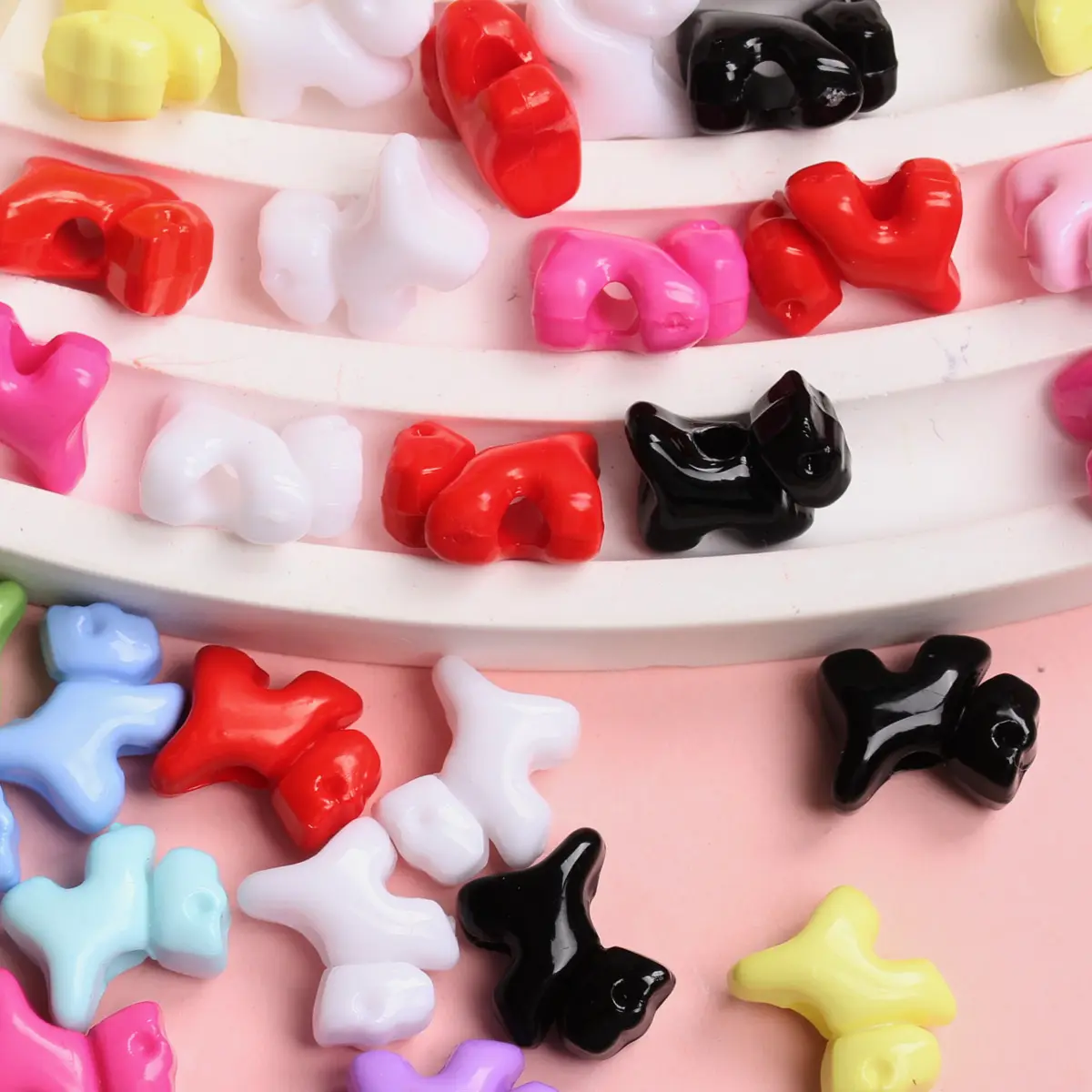 20pcs Cute Puppy Dogs Loose Beads Wth Holes DIY Jewelry Making Accessories