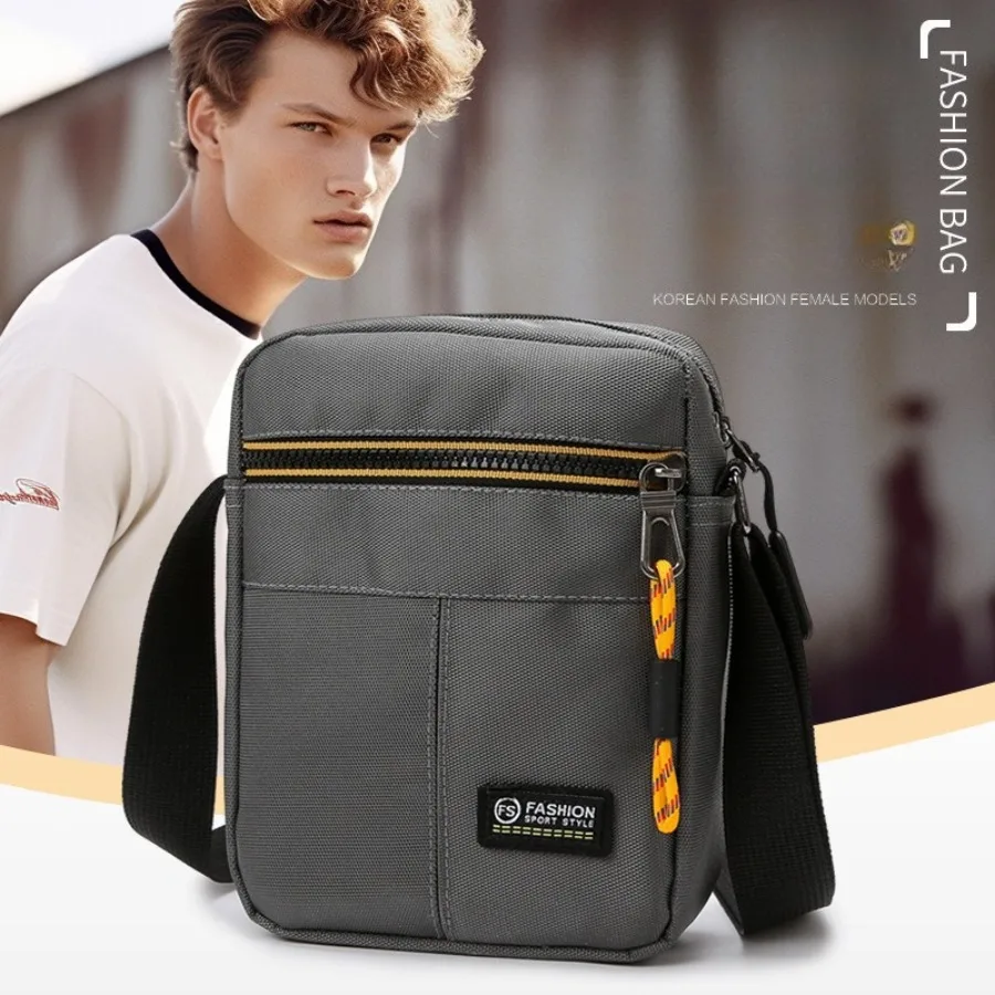 

New Men's Trendy Fashionable Versatile Zipper Shoulder Oxford Cloth Crossbody Bag Practical Minimalist Backpack Durable