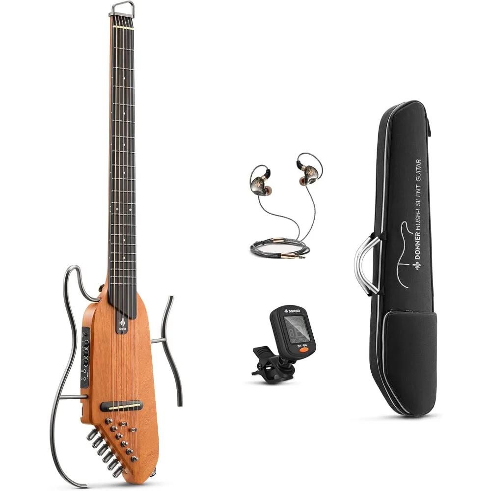 

Guitar For Travel - Portable-Light and Quiet Performance Headless Acoustic-Electric Guitar, Mahogany Body with Removable Frames