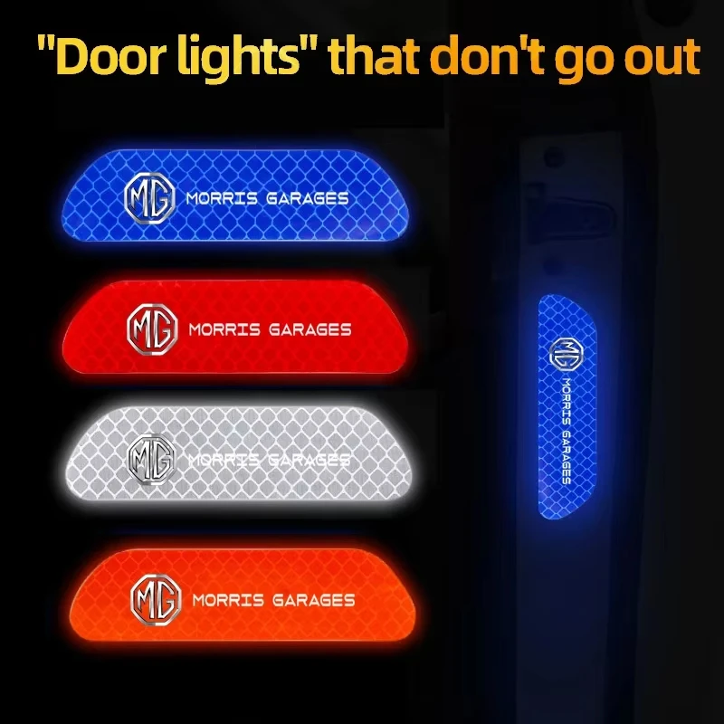 Car Door Reflective Sticker Night Light Warning Decal For Morris Garages MG ZS 5 7 6 Cyberster MG4 EV ES5 HS ONE GT GS MG3 EZS
