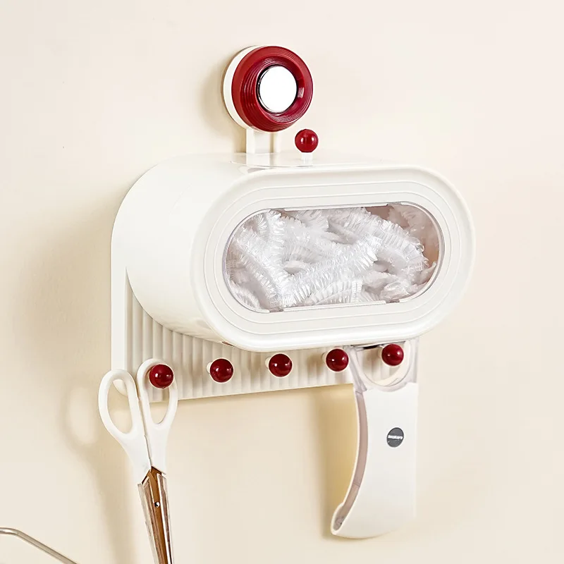 

Cream Style Suction Cup Storage Box with Cover Kitchen Transparent Visible with Lid Storage Container for Organizing Items