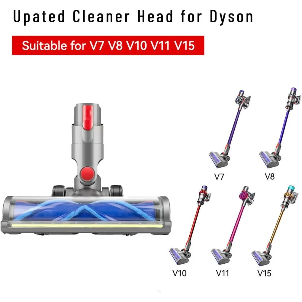 Vacuum Head Replacement Compatible with Dyson V7/8/10/11/15 Dust Detect Vacuum Attachment Part with Full-Area Green LED Light