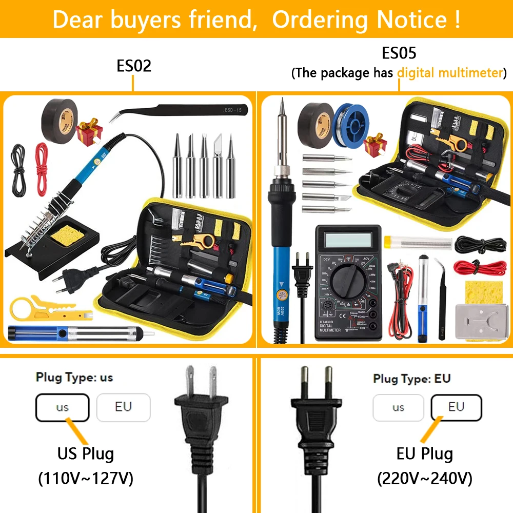 19-IN-1 Electric Soldering Iron 60W Adjustable Temperature Replaceable Soldering Iron Head Soldering Iron Pen Welding Kit