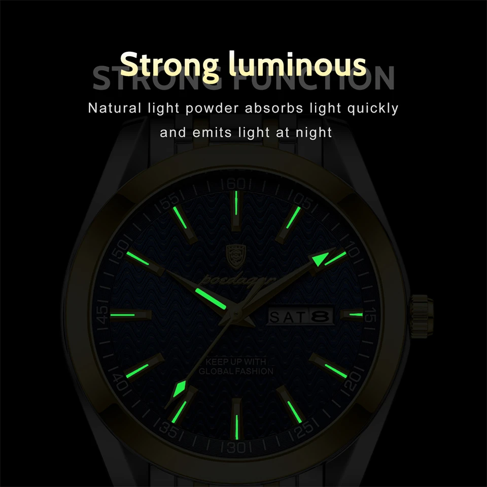 POEDAGAR موضة ساعة رجالية مضيئة مقاوم للماء كرونوغراف تاريخ رجل ساعة اليد مربع الفولاذ المقاوم للصدأ كوارتز ساعات رجالية Reloj