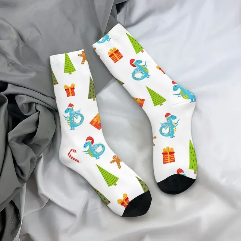 Calcetines antideslizantes con estampado de dragones para hombre, medias suaves y cálidas para deportes al aire libre, regalo de Navidad, Primavera