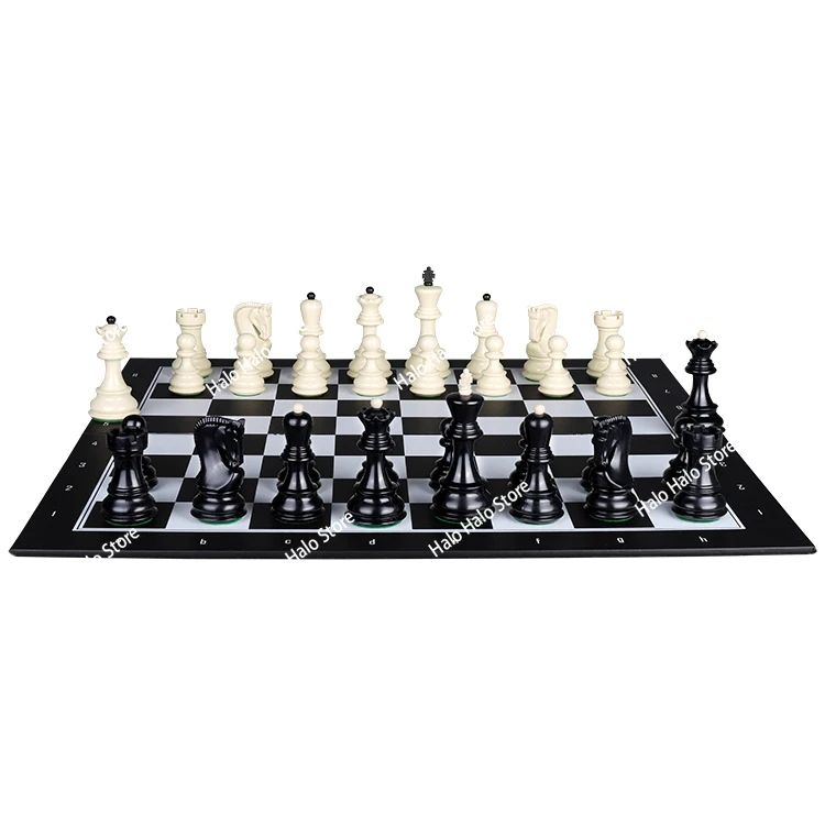 

Изысканные стандартные тяжелые пластиковые шахматные фигуры тубы, за исключением шахматной доски, немагнитные домашние развлекательные игры