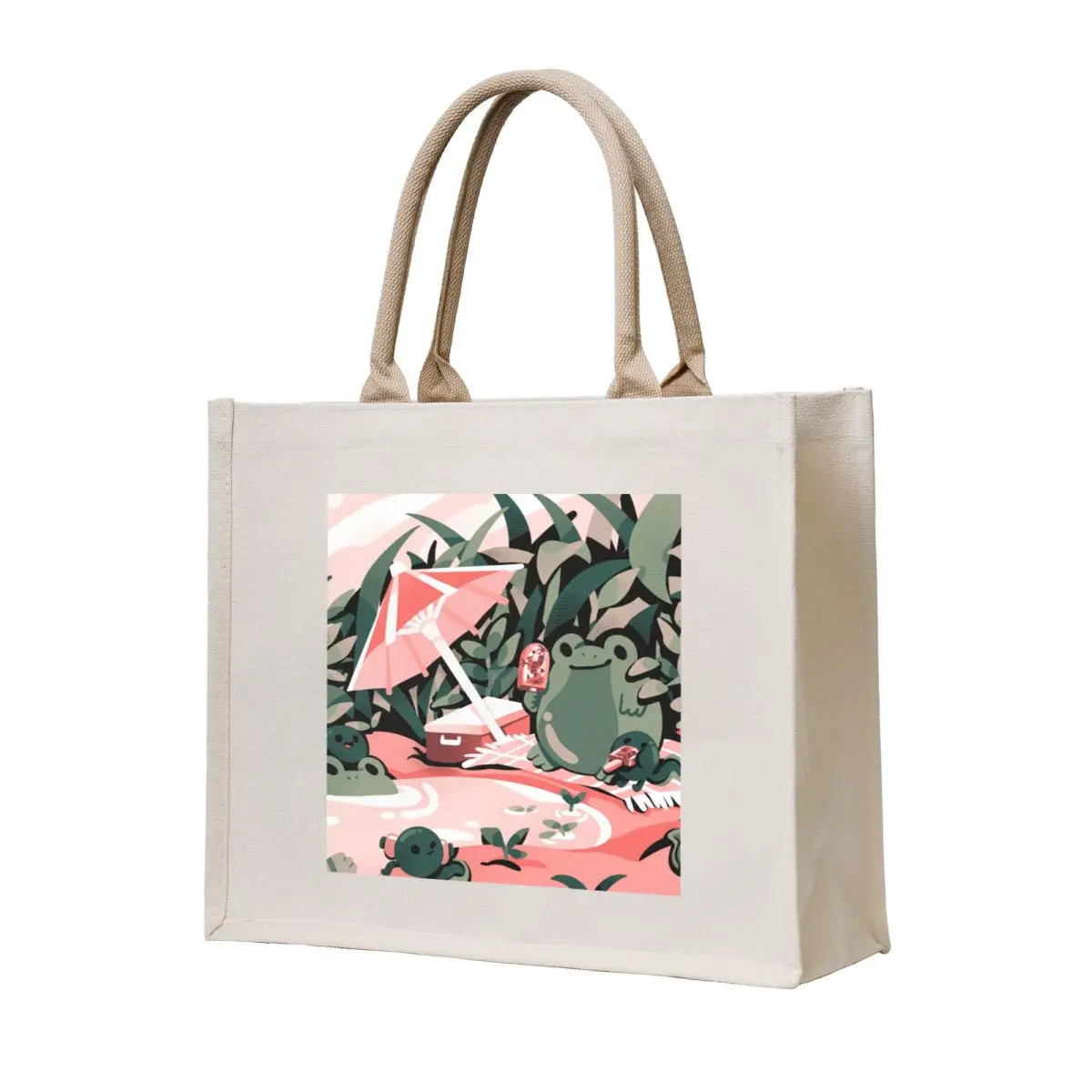 

Froggie Frolic Fun Tote Bag Women's beach bags Women's bag Big bag women