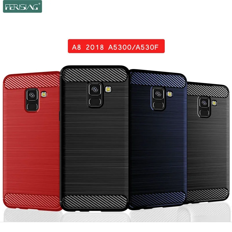 Fall Für Samsung Galaxy A8 2018 Fall Silikon TPU Stoßfest Carbon Abdeckung für Samsung Galaxy A8 2018 A530F Funda Capa Coque fall