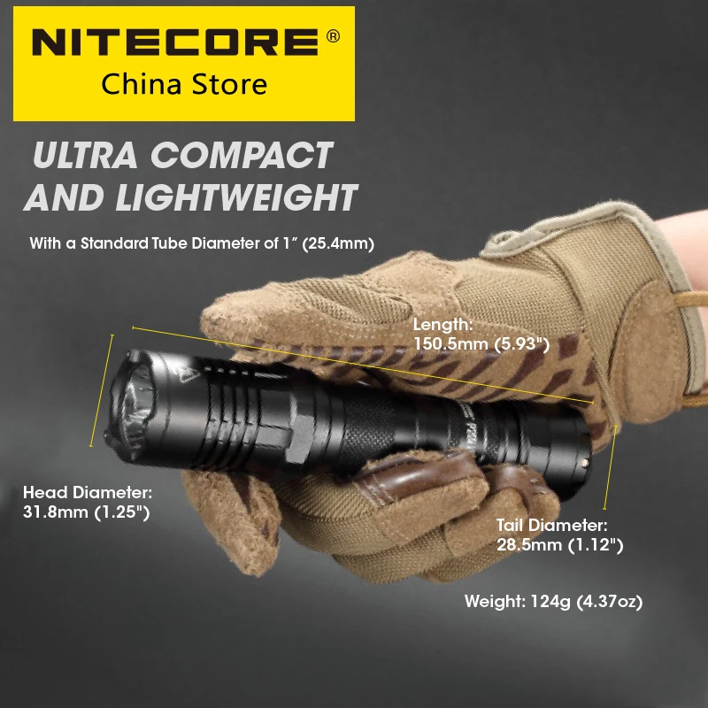 Imagem -06 - Nitecore-self Defense Tactical Lanterna Recarregável Dual Light Source Searchlight Nl2140i Bateria 1800lms P20i uv Venda