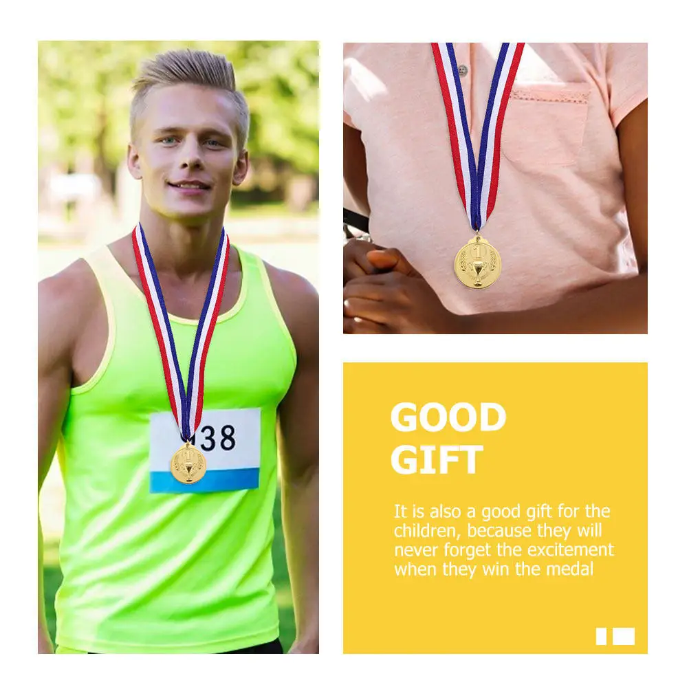 

12 металлических золотых медалей, идеально подходящих для спортивных соревнований, призов для победителей, памятных сувениров для детей, школьных чемпионов.