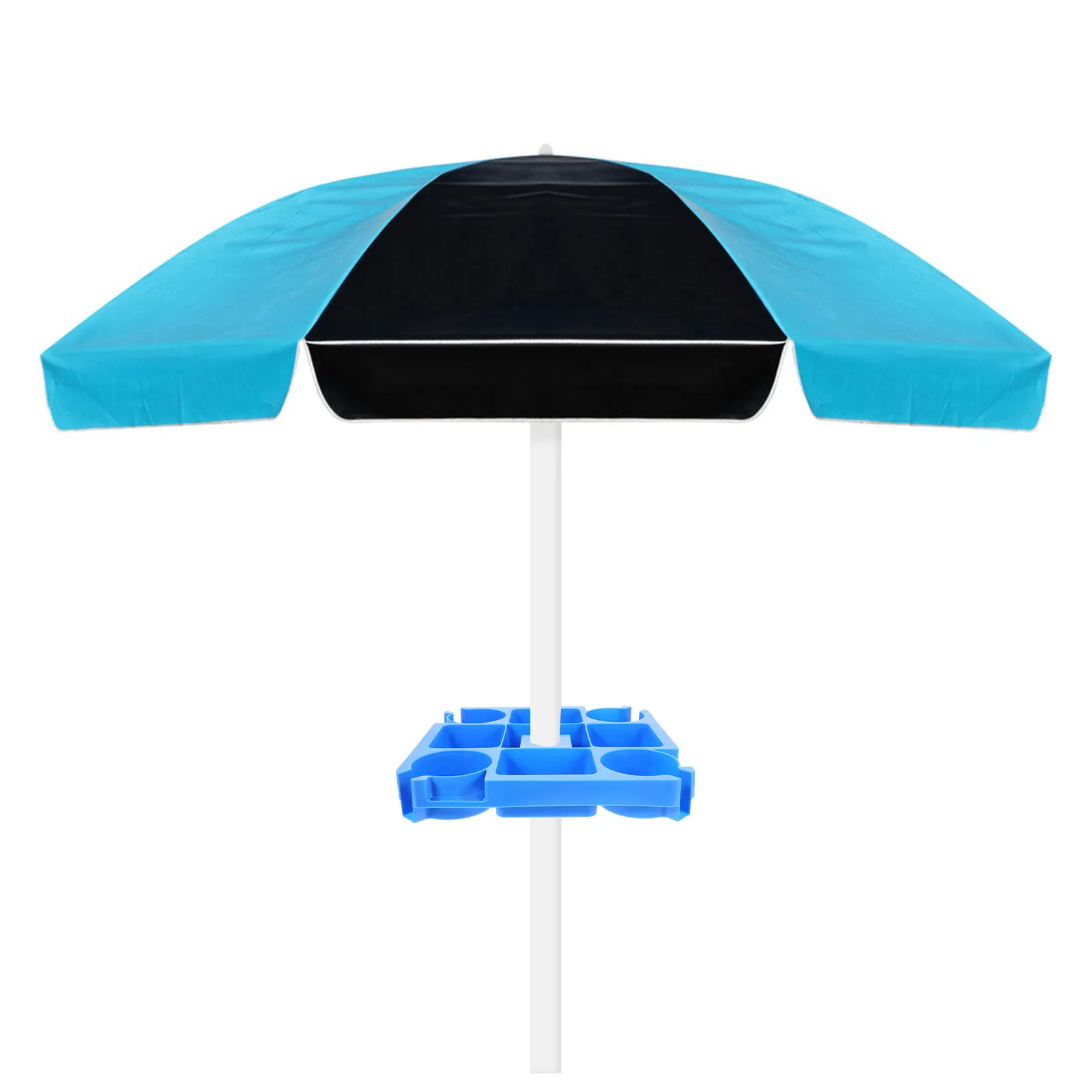 1Set Outdoor Drink Holder Cup Tray Multi Functional Beach Umbrella Table Tray Easy Install Portable Snack Sunglasses Phone Slots