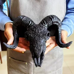 Halloween Decoration Relief Flower Pattern Sheep Head Bone Silicone Mold DIY Gypsum Resin Model Making Ice Chocolate Tool