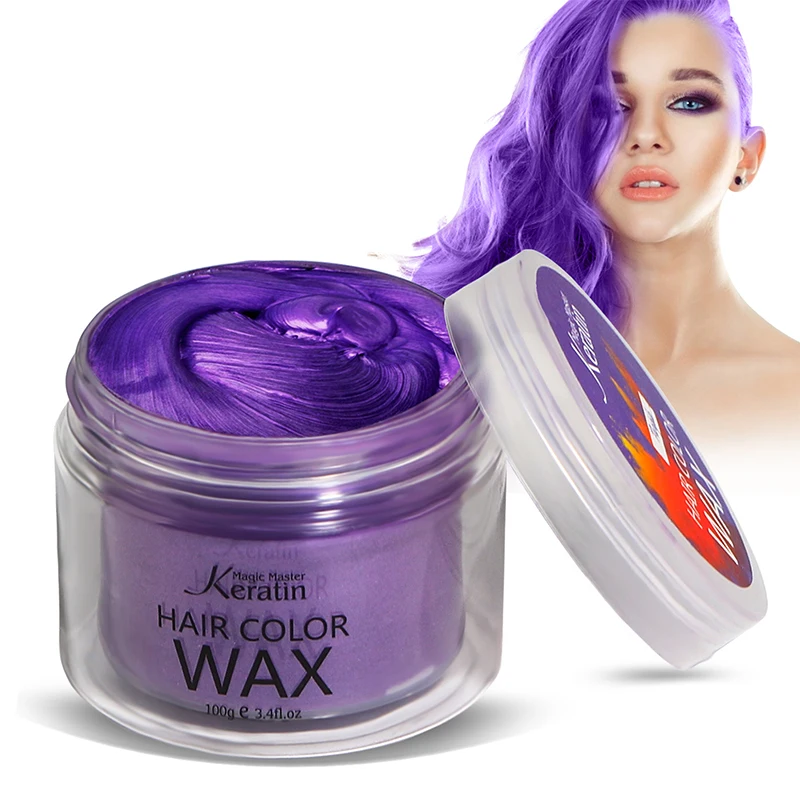 MMK Temporary Hair Dye Purple Color Wax Styling Hair Clays Atural Hairstyle Pomade for Men Women Party, Cosplay & Halloween