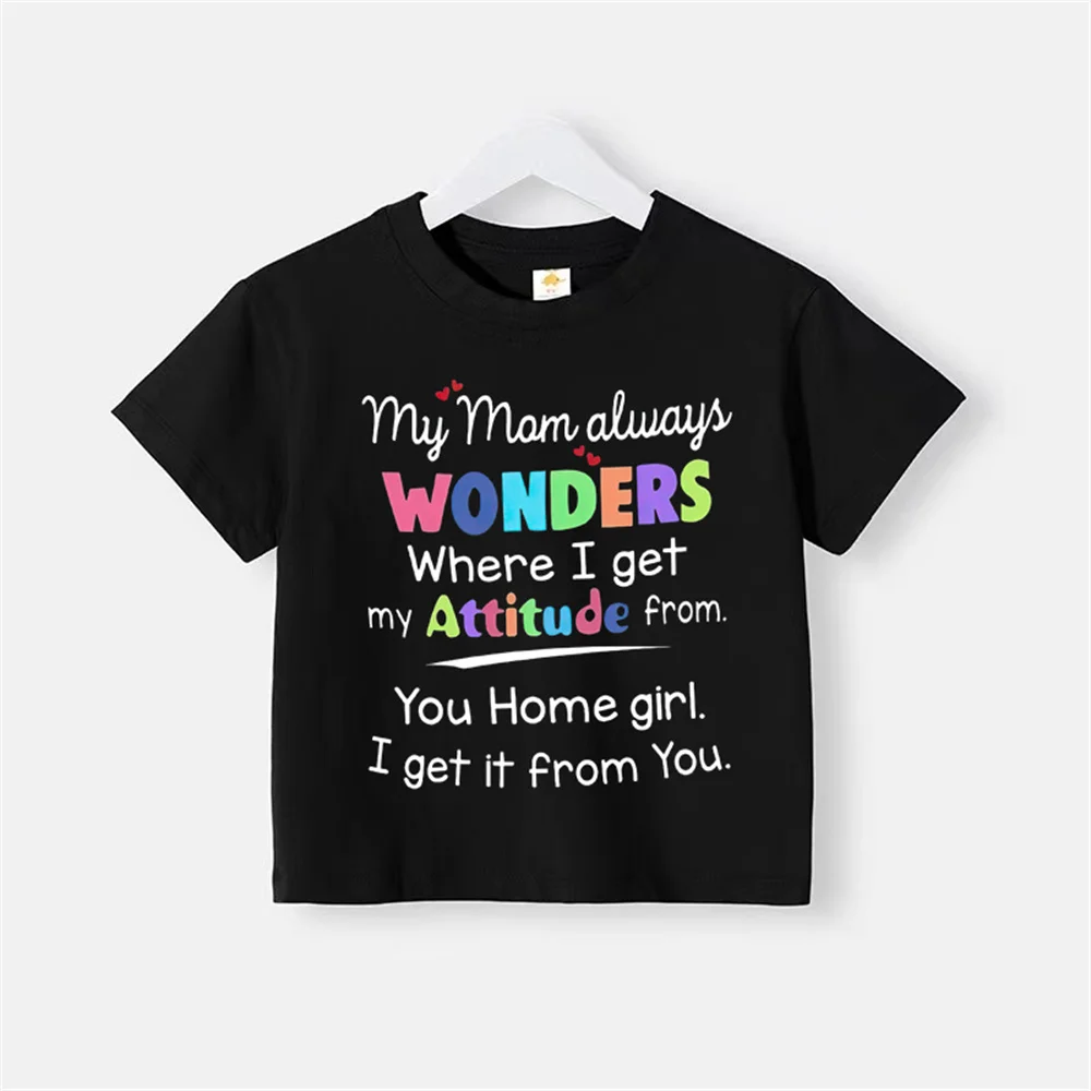 Summer Kids Alphabet Print Cotton T-shirt for baby girls Comfortable Casual Boys Girls Top Cotton T-shirt top