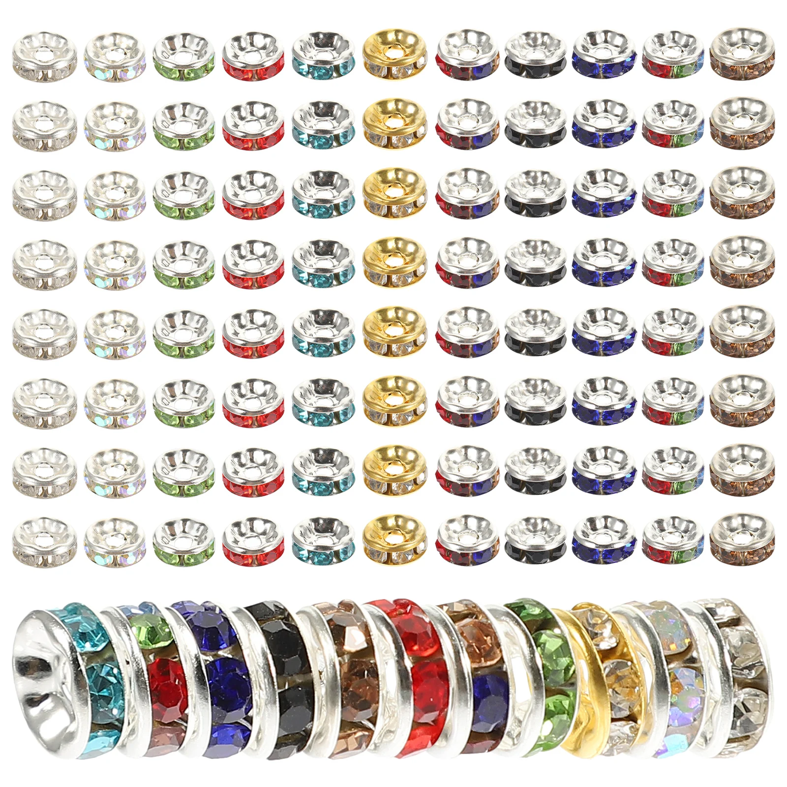 

300 Pcs Diamond Beaded Beads for Crafts Round Spacer Jewellery Making Spacers Rhinestones Jewelry Crafting