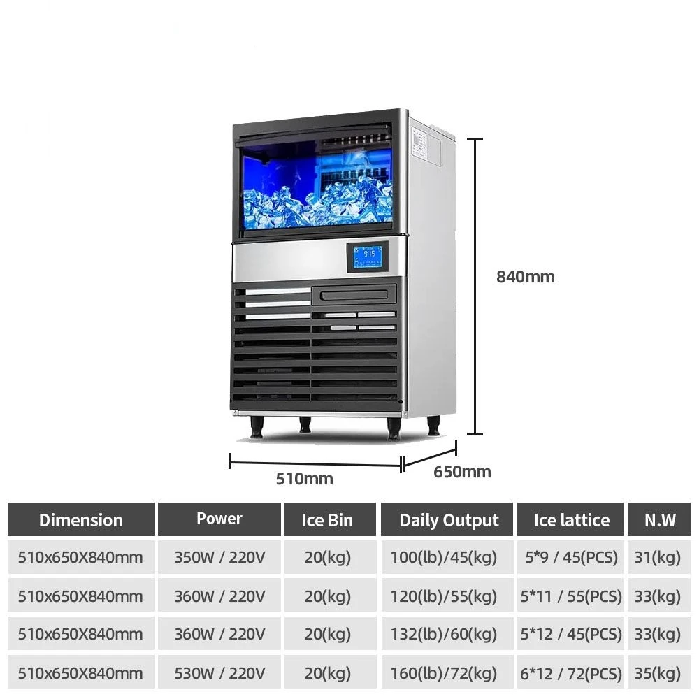 Mobotech Commercial 40kg/day Ice Maker Machine Ice Cube For Domestic