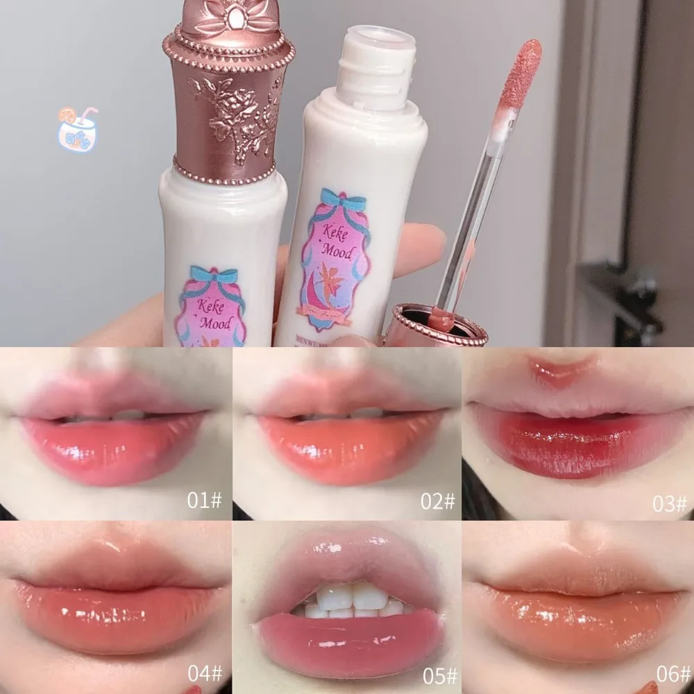 Midsummer Moisture Into Film Lip Gloss Mirror Lip Glaze Water Light Non-stick Cup Highly Pigmented Red Liquid Lipstick Makeup