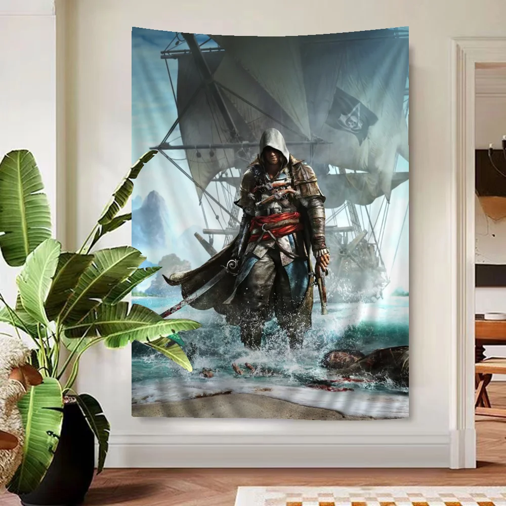 A-ASSASIN Game C-CREED Anime Tapestry Hippie Flower Wall Carpets Dorm Decor Cheap Hippie Wall Hanging