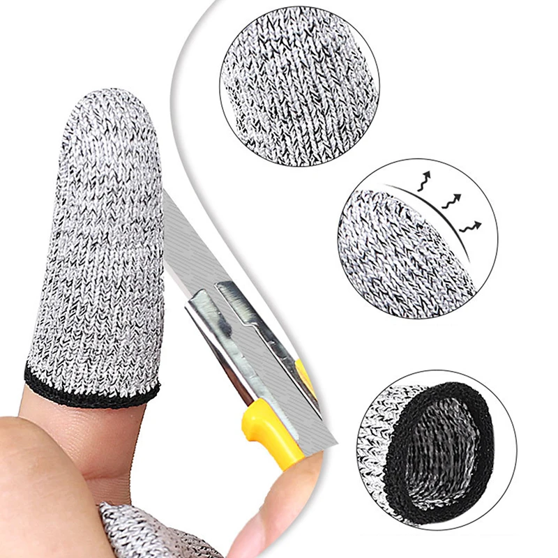 10Pcs Anti-Cut Finger Cover Finger Protector Sleeve Level 5 High-strength Safety Anti Cut Fingertip Gloves Kitchen Tools