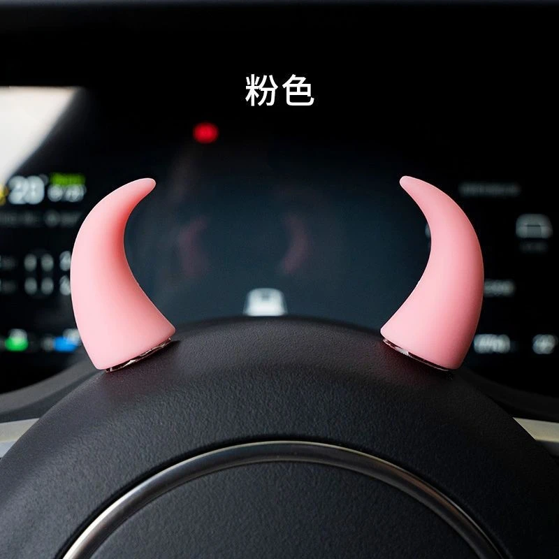 Car steering wheel dashboard demon horn decoration personality creative tachometer display outlet decoration