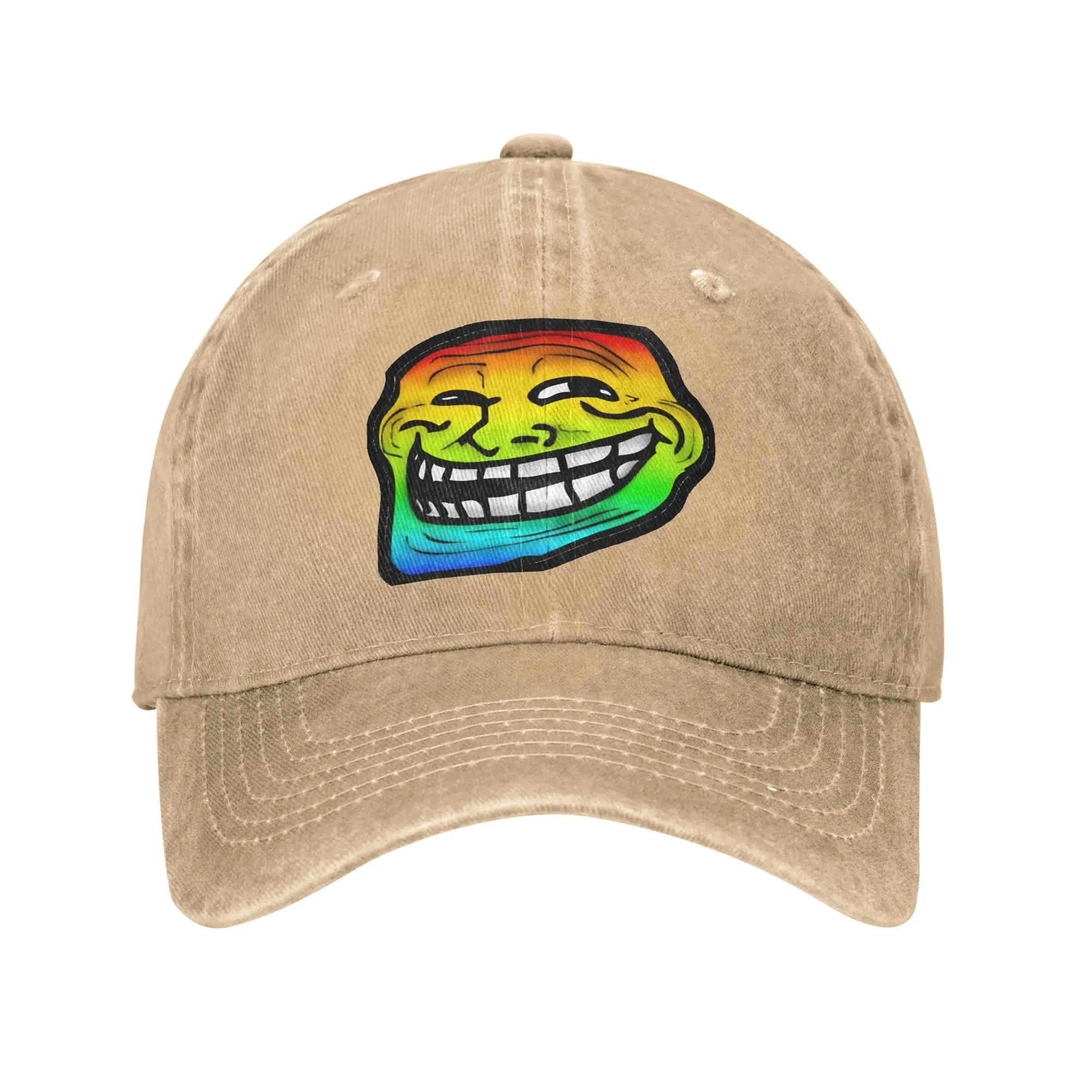 Troll Face Meme Casual Baseball Cap For Women Men Spring  Kpop Rock Hip Hop Hats Vintage Dropshipping Baseball Caps