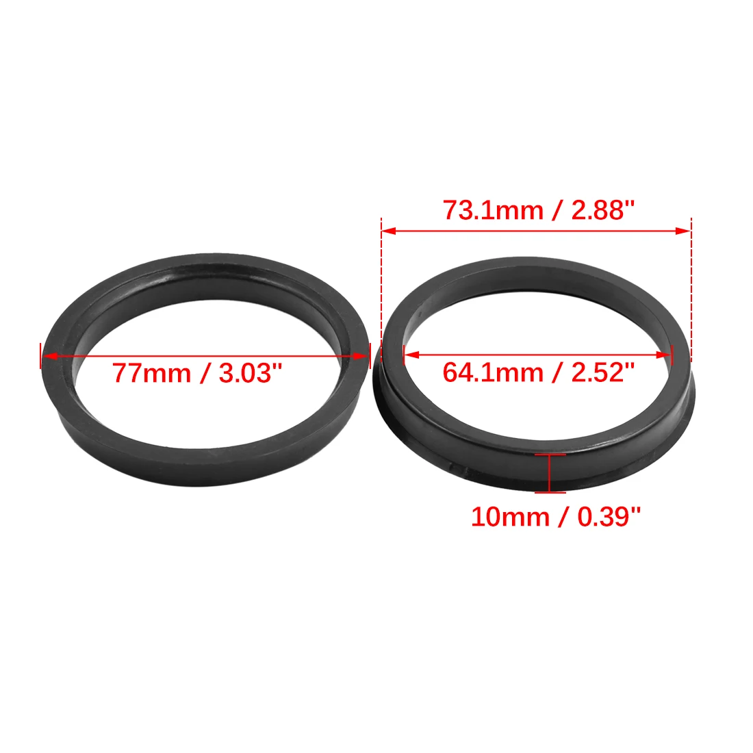 UXCELL 4pcs OD 73.1 67.1mm to ID 56.6 58.5 64.3 67.1 57.1mm Car Hub Centric Rings Wheel Bore Center Spacer Plastic