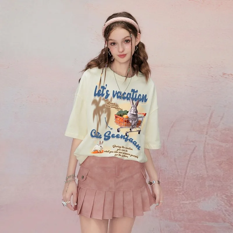 American Retro 3D Printed Quick Drying Short Sleeved Loose T-shirt for Summer Ventilation