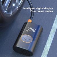 Tire Inflator Portable Air Compressor 150PSI 4000mAh Battery Smart One-Click Pump for Car Motorcycle Bicycle Pressure Gauge LED