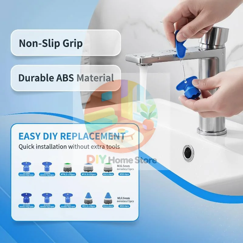41Pcs Faucet Aerator Replacement Kit with 5 Sizes Removal Wrench Tools for Home Kitchen Bathroom Sink Maintenance