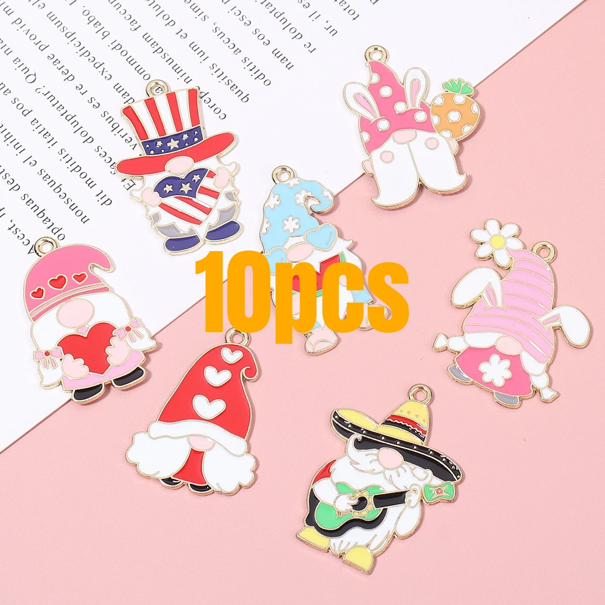 

10pcs Cute Enamel Petty Person Charms for Earrings Necklace Jewelry Making Animal Pendants Handmade DIY Finding