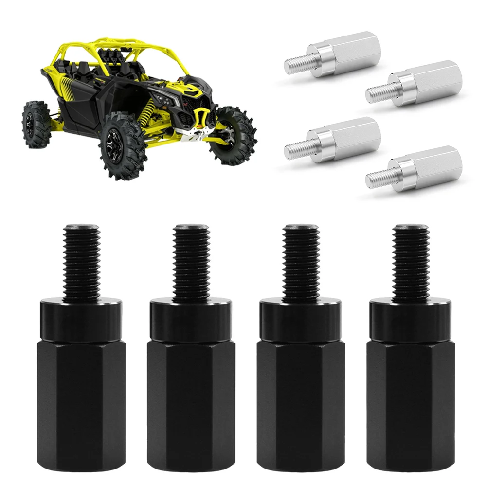 

4Pcs Seat Lift Up Riser Screws with 4 Spacers Aluminum Alloy Mount Brackets Seat Height Adjuster Fit for Can-Am Maverick X3