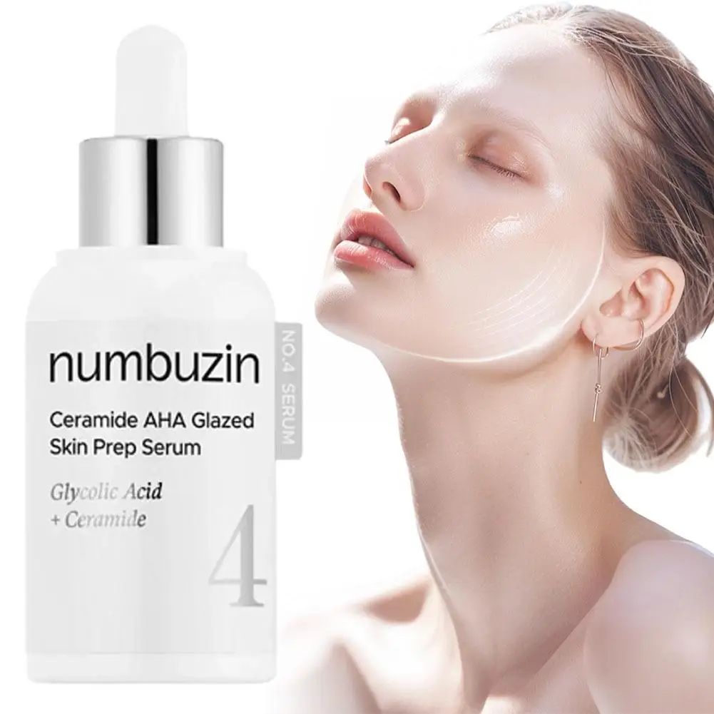 

NO.4 Serum AHA Ceramide Essence 30ml Exfoliating Moisturizing Lightweight Serum Pre Makeup Base Non Sticky for Smooth Skin