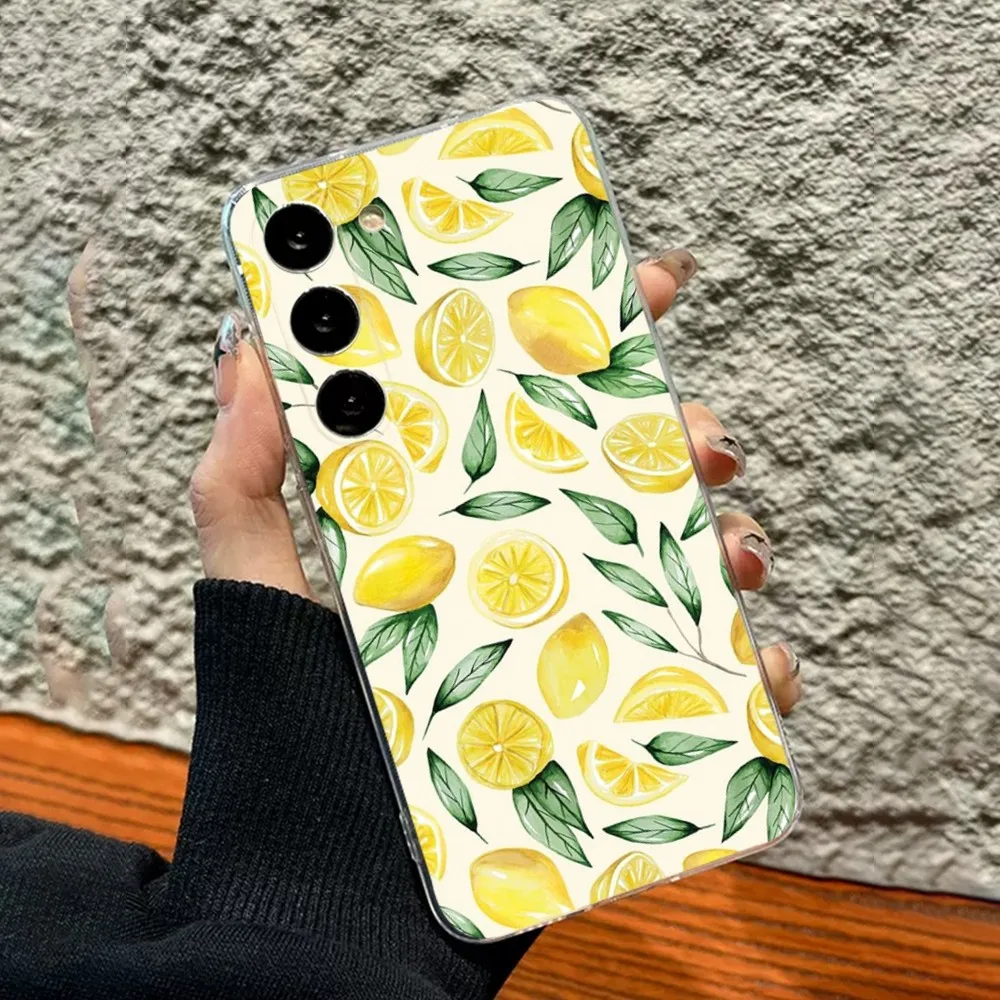 Fruit Lemon Phone Case For Samsung Galaxy A71,70,52,40,51,31,A50,21S,30S,Note20ultra Transparent soft Cover