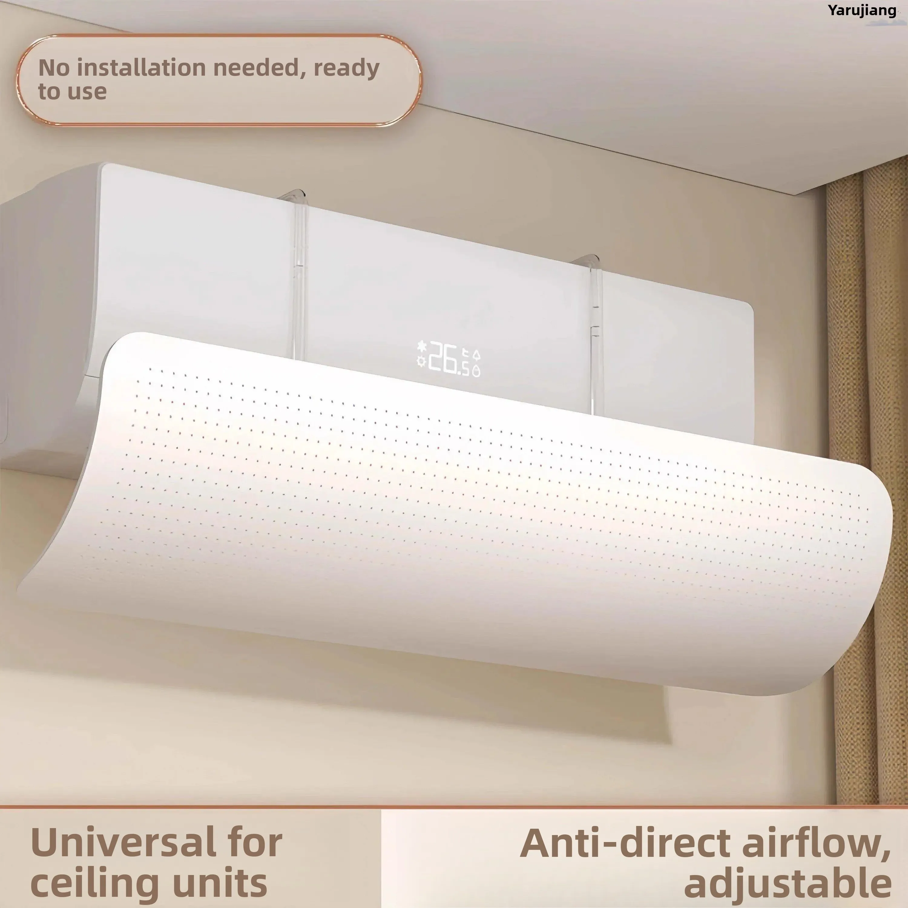 

Universal Wall-Mounted Air Conditioner Windshield Adjustable Air Outlet Grille Anti-Direct Blow PVC Material Easy Installation
