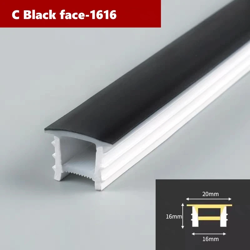 khelse Schwarze flexible LED-Silikon-Neonröhre, wasserdicht, Silikagel-Band, Seil, Licht, Wohnzimmer-Dekoration, lineare Lampe, 1616, 2020, 3020 6