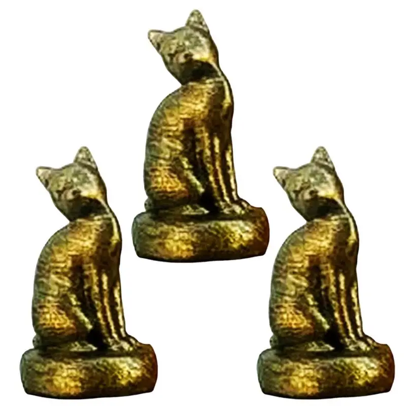 Hinge Heads Cat Door Hinge Pin Heads 3 Pack Magnetic Resin Cat Gargoyle Little Kittens Figurines for Women Men Animal Lovers