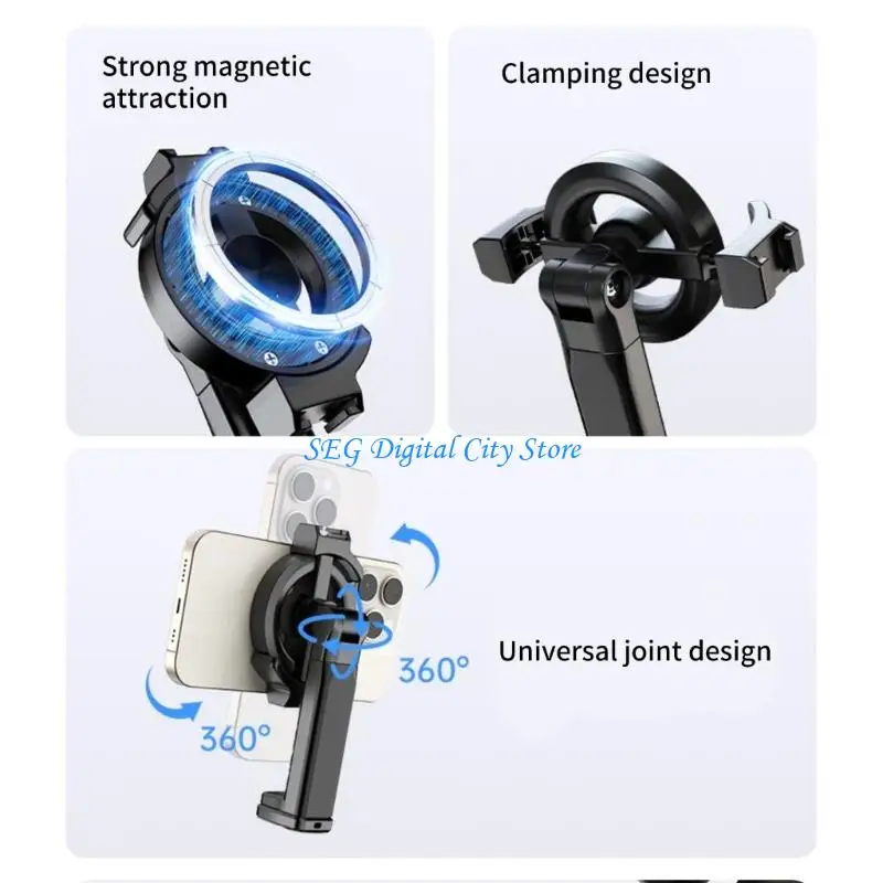 U75B Lightweight Universal Cellphone Stand For Watching Videos In Multiple Position Easy Setups Holder With Cold Shoe
