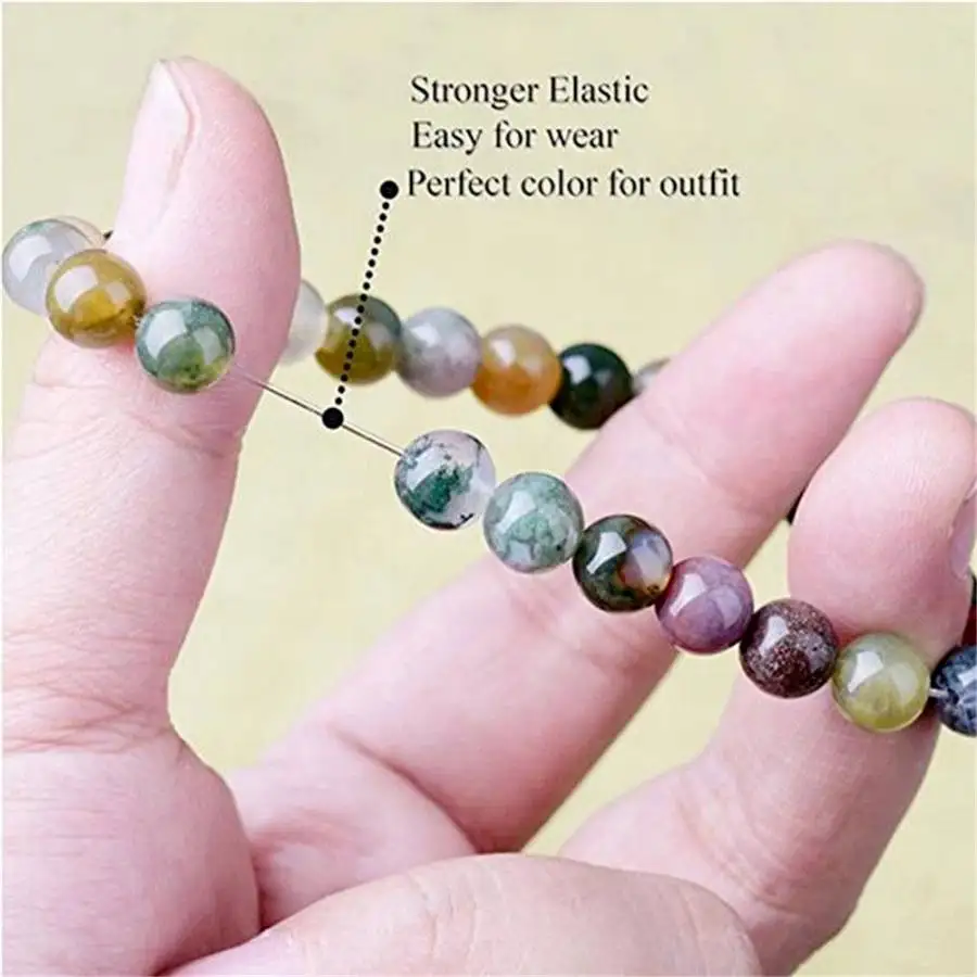 6mm Natural Indian Colorful Agate Mala Bracelet 7.5 inches Bead Japa Mala Gemstone Zen Women Sacred Jewelry Chakra Natural stone view 6
