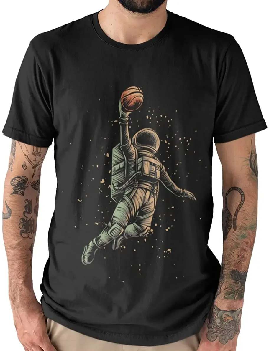 

Men's Graphic T-shirt Astronaut T-shirt-cool Design Astronaut Basketball Graphic Summer Cotton O-neck Short Sleeve T-shirt